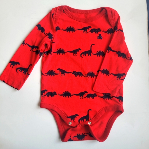 GAP one piece with dinosaurs in red 12-18 months - Picture 1 of 9